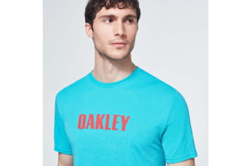 Image of Oakley Logo Stars Short Sleeve Tee - Mens, Wave Blue, Extra Large, FOA400068-6W6-XL