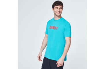 Image of Oakley Logo Stars Short Sleeve Tee - Mens, Wave Blue, Extra Large, FOA400068-6W6-XL