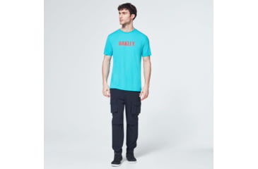 Image of Oakley Logo Stars Short Sleeve Tee - Mens, Wave Blue, Extra Large, FOA400068-6W6-XL