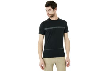 Image of Oakley Method Short Sleeve Stripe - Mens, Blackout, Extra Large 434024-02E-XL
