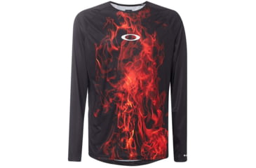 Image of Oakley Mtb Long Sleeve Tech Tee - Mens, Flames, Medium, 434362-9A3-M