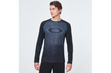 Image of Oakley MTB Long Sleeve Tech Tee - Mens, Grey Pixel Print, Small, FOA400847-99G-S
