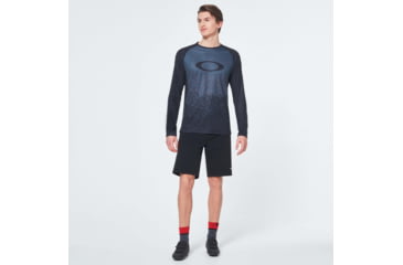 Image of Oakley MTB Long Sleeve Tech Tee - Mens, Grey Pixel Print, Small, FOA400847-99G-S