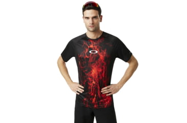 Image of Oakley Mtb Short Sleeve Tech Tee - Men's, Flames, Medium, 457608-9A3-M