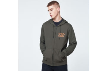 Image of Oakley O-Grip Logo Full Zip Hoodie - Mens, New Dark Brush, Small, FOA400573-86L-S