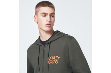 Image of Oakley O-Grip Logo Full Zip Hoodie - Mens, New Dark Brush, Small, FOA400573-86L-S