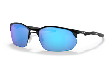 Image of Oakley OO4145 Wire Tap 2.0 Sunglasses - Mens, Satin Black Frame, Prizm Sapphire Lens, 60, OO4145-414504-60
