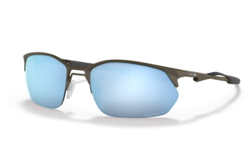 Image of Oakley OO4145 Wire Tap 2.0 Sunglasses - Mens, Satin Lead Frame, Prizm Deep Water Polarized Lens, 60, OO4145-414506-60
