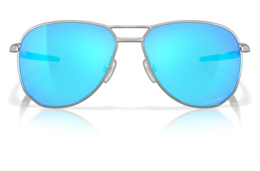 Image of Oakley OO4147 Contrail Sunglasses - Mens, Satin Chrome Frame, Prizm Sapphire Lens, 57, OO4147-414703-57
