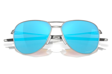 Image of Oakley OO4147 Contrail Sunglasses - Mens, Satin Chrome Frame, Prizm Sapphire Lens, 57, OO4147-414703-57