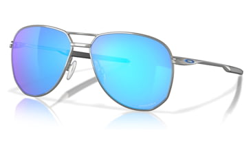 Image of Oakley OO4147 Contrail Sunglasses - Mens, Satin Chrome Frame, Prizm Sapphire Lens, 57, OO4147-414703-57