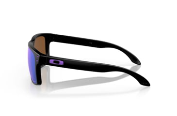Image of Oakley OO9102 Holbrook Sunglasses, Matte Black Frame, Prizm Violet Lenses, OO9102-9102K6-55