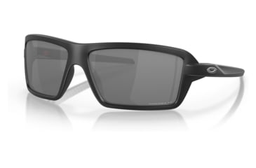 Image of Oakley OO9129 Cables Sunglasses - Mens, Matte Black Frame, Prizm Black Polarized Lens, 63, OO9129-912902-63