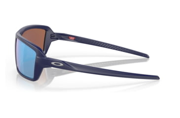 Image of Oakley OO9129 Cables Sunglasses - Mens, Matte Navy Frame, Prizm Deep Water Polarized Lens, 63, OO9129-912913-63