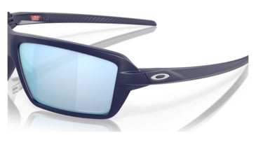 Image of Oakley OO9129 Cables Sunglasses - Mens, Matte Navy Frame, Prizm Deep Water Polarized Lens, 63, OO9129-912913-63