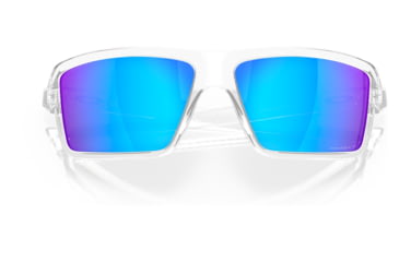 Image of Oakley OO9129 Cables Sunglasses - Mens, Polished Clear Frame, Prizm Sapphire Polarized Lens, 63, OO9129-912905-63