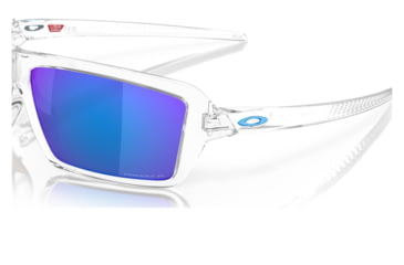 Image of Oakley OO9129 Cables Sunglasses - Men's, Polished Clear Frame, Prizm Sapphire Polarized Lens, 63, OO9129-912905-63