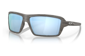 Image of Oakley OO9129 Cables Sunglasses - Mens, Woodgrain Frame, Prizm Deep Water Polarized Lens, 63, OO9129-912906-63