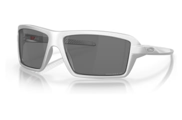 Image of Oakley OO9129 Cables Sunglasses - Men's, X-Silver Frame, Prizm Black Polarized Lens, 63, OO9129-912912-63