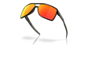 Image of Oakley OO9147 Castel Sunglasses - Mens, Matte Grey Smoke Frame, Prizm Ruby Lens, 63, OO9147-914705-63