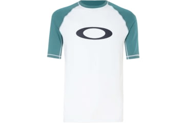 Image of Oakley Short Sleeve Rashguard Tee - Mens, White, Extra Small, 482399-100-XS