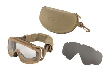 Image of Oakley SI Ballistic Goggle UPLC,Terrain Tan Frame,Shield Clear/Grey Lens 53-114