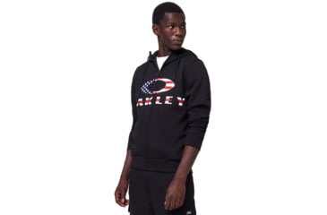 Image of Oakley SI Bark FZ Hoodie - Mens, Black/American Flag, XL, 461643-01VXL-XL