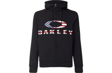 Image of Oakley SI Bark FZ Hoodie - Mens, Black/American Flag, XL, 461643-01VXL-XL