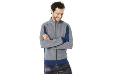 Image of Oakley SI Block Color Fz Fleece - Mens, Athletic Heather Grey, Large, 472424-24G-L