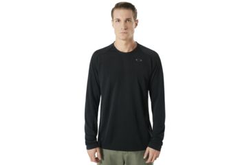 Image of Oakley Enhance Long Sleeve Crew 8.7.02 - Mens, Blackout, Large, 434249-02E-L