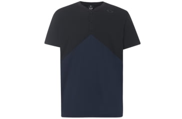 Image of Oakley SI Enhance Slant Short Sleeve Henley 9.0 - Mens, Blackout, Medium, 457723-02E-M