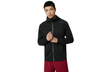 Image of Oakley SI Enhance Tech Fleece Jacket Grid - Mens, Blackout, Medium, 461731-02E-M