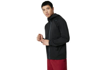 Image of Oakley SI Enhance Tech Fleece Jacket Grid - Mens, Blackout, Medium, 461731-02E-M