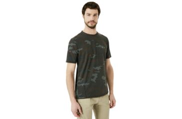 Image of Oakley Link Short Sleeve Top - Mens, Blackout Camo, Large, 434246P-978-L