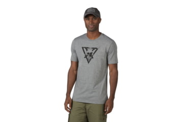 Image of Oakley SI O-Skull Cross Short Sleeve Tee - Mens, Athletic Heather Grey, Extra Large, 456237-24G-XL