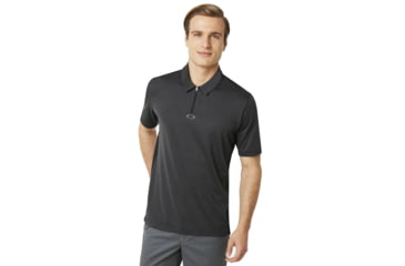Image of Oakley SI Perf Ellipse Golf Polo Short Sleeve - Mens, Jet Black Heather, Small, 434340-01S-S