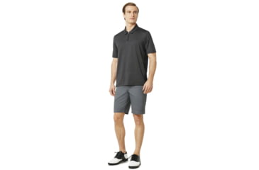 Image of Oakley SI Perf Ellipse Golf Polo Short Sleeve - Mens, Jet Black Heather, Small, 434340-01S-S