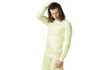 Image of Oakley SI Staple 1975 Long Sleeve Rashguard - Mens, Pale Lime Yellow, Small, 482600-51A-S