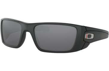 Image of Oakley Standard Issue Fuel Cell Thin Red Line Sunglasses, Matte Black w/Black Iridium, OO9096-I060
