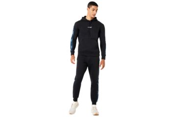 Image of Oakley Street Logo Tape Fleece Pants - Mens, Blackout, Medium, 422471-02E-M