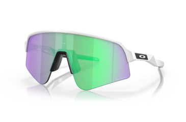 Image of Oakley Sutro Lite Sweep Sunglasses, Matte White Frame, Prizm Road Jade Lens, 39, OO9465-946504-39
