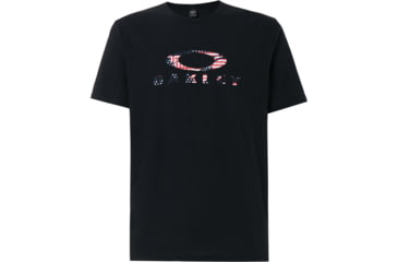 Image of Oakley Usa Flag Ellipse Short Sleeve Tee - Mens, Blackout, Medium, FOA400252-02E-M