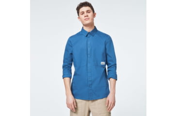 Image of Oakley Workwear Patch Long Sleeve Shirt - Mens, Interstellar Blue, Medium, FOA400028-6TR-M