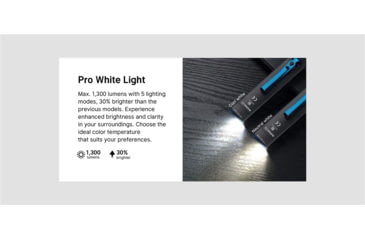 Image of Olight Arkfeld Pro LED Rechargeable Flashlight / UV Light &amp; Green Laser, 1300 Lumen, Black, FL-OL-ARKFELDPRO-CWBK