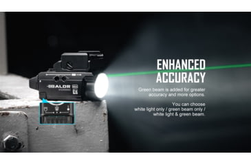 Image of Olight Baldr Mini w/ Green Laser Sight LED Flashlight, Cool White, 600 Lumens, Black, FL-OL-BALDRMINI-BK