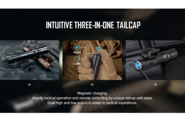 Image of Olight Odin Rechargeable LED Flashlight, Natural White, 2000 Lumens, Black, FL-OL-ODIN-BK