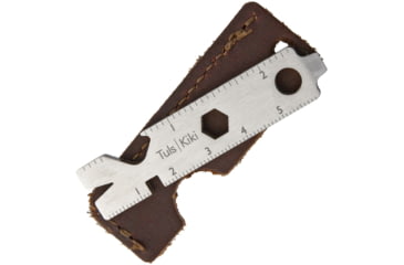 Image of Onehundred 070101 Kiki Tool SS w and Sheath, 304 SS, 1.4 Oz, Brown Leather Sheath, 100.07.01.01 KIKI SS + BROWN