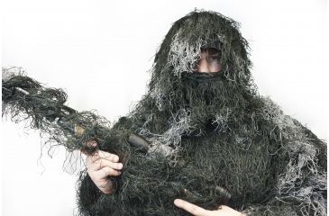 Image of OPMOD Ghillie Suit Black-Gray Night Camo, M/L -  Chest 42-48&quot;, Waist 32-38&quot; SV_OPMOD_GGHST_BLGR_001