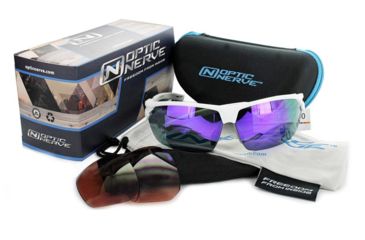 Image of Optic Nerve Tach Sunglasses, Shiny white with Grey, 17058