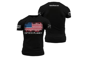 Image of OpticsPlanet Exclusive Grunt Style American Flag T-Shirt Mens, Black, 3XL, 3001-Black-XXXL